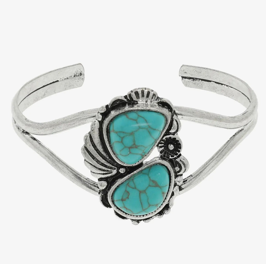 Mesa Sky Turquoise Concho Cuff  Bracelet