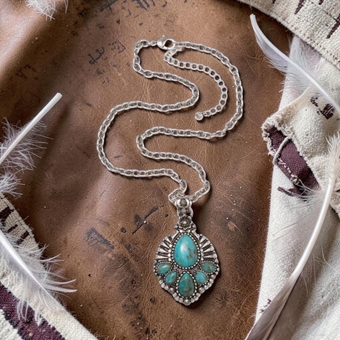 Heritage Teardrop Concho Necklace