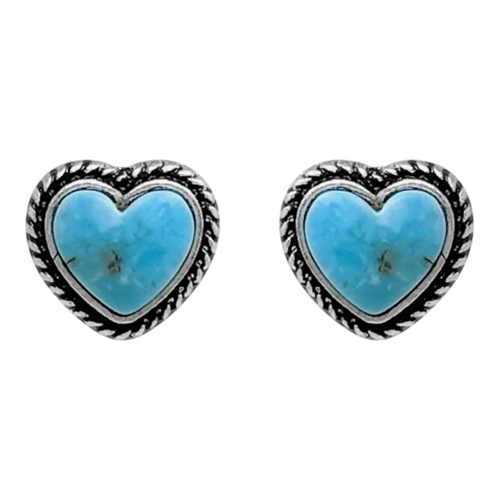 Prairie Sky Heart Studs