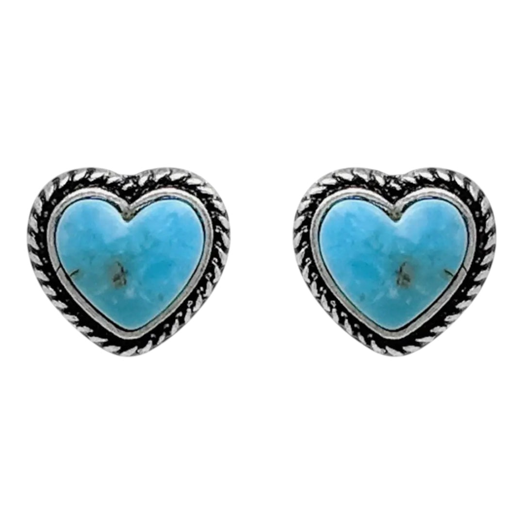 Prairie Sky Heart Studs