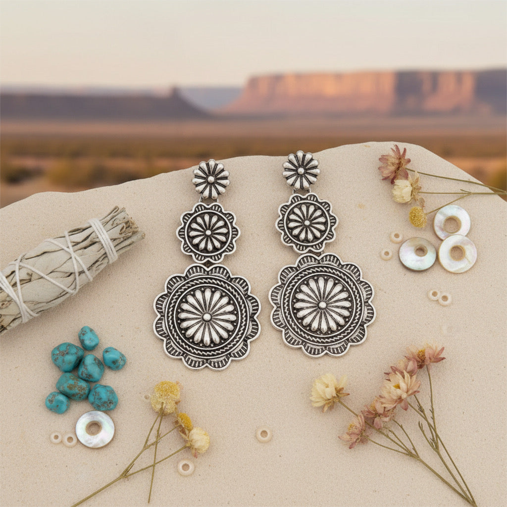 Desert Tier Concho Earrings