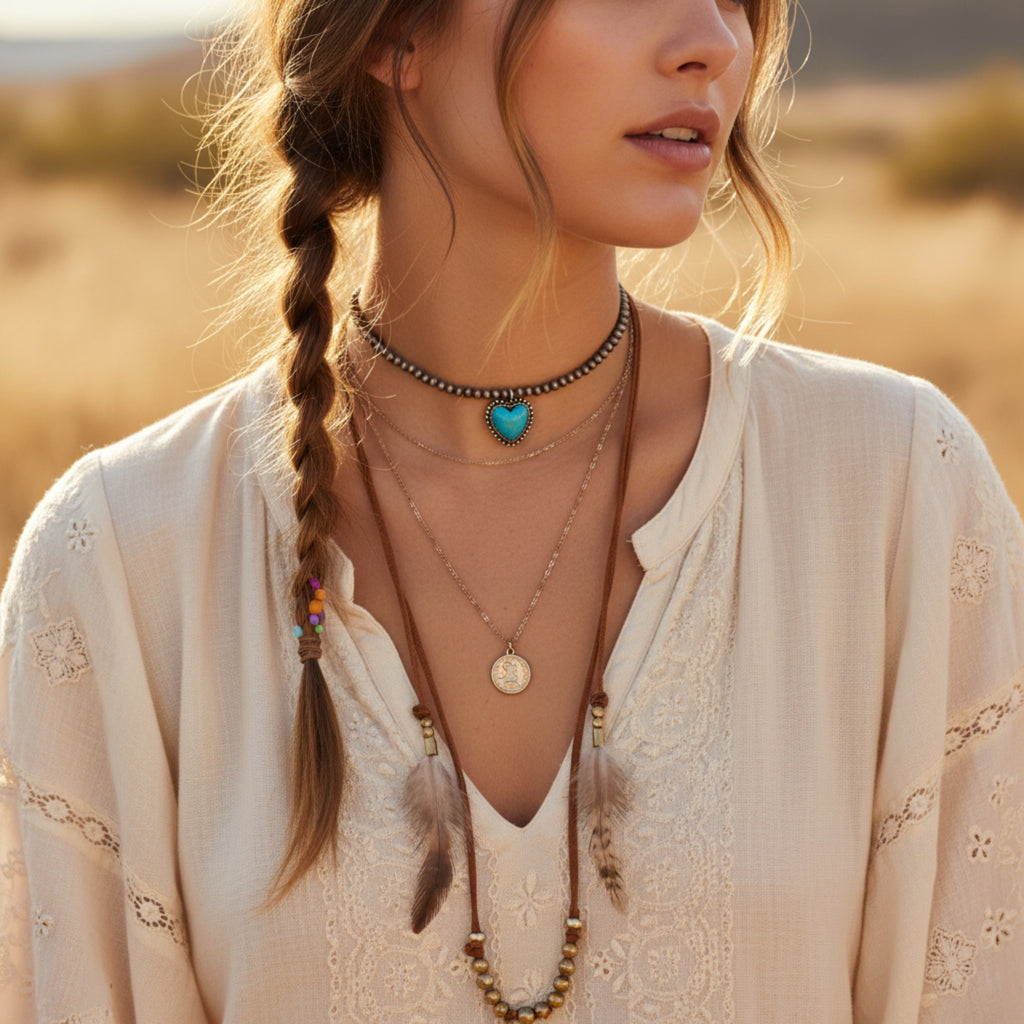 Outlaw Heart Beaded Choker