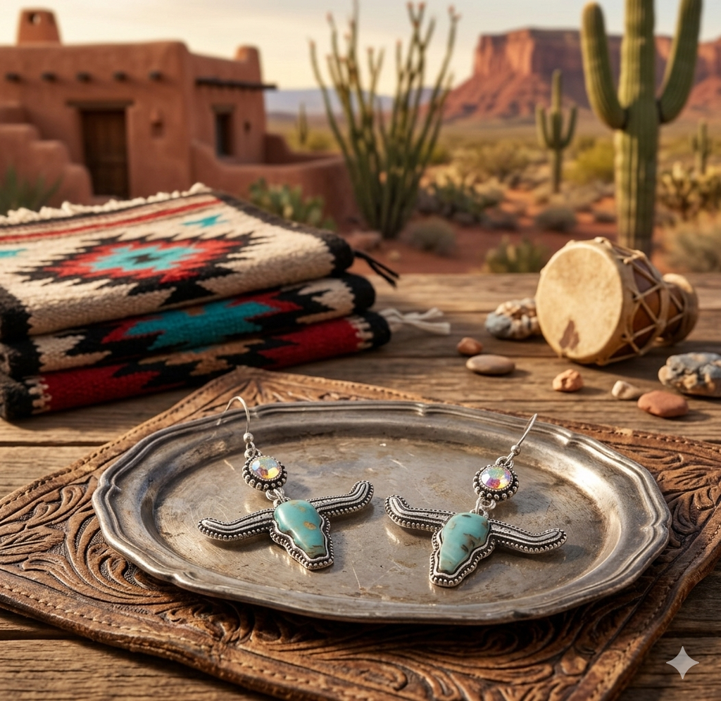 Western Spirit Horn Earrings