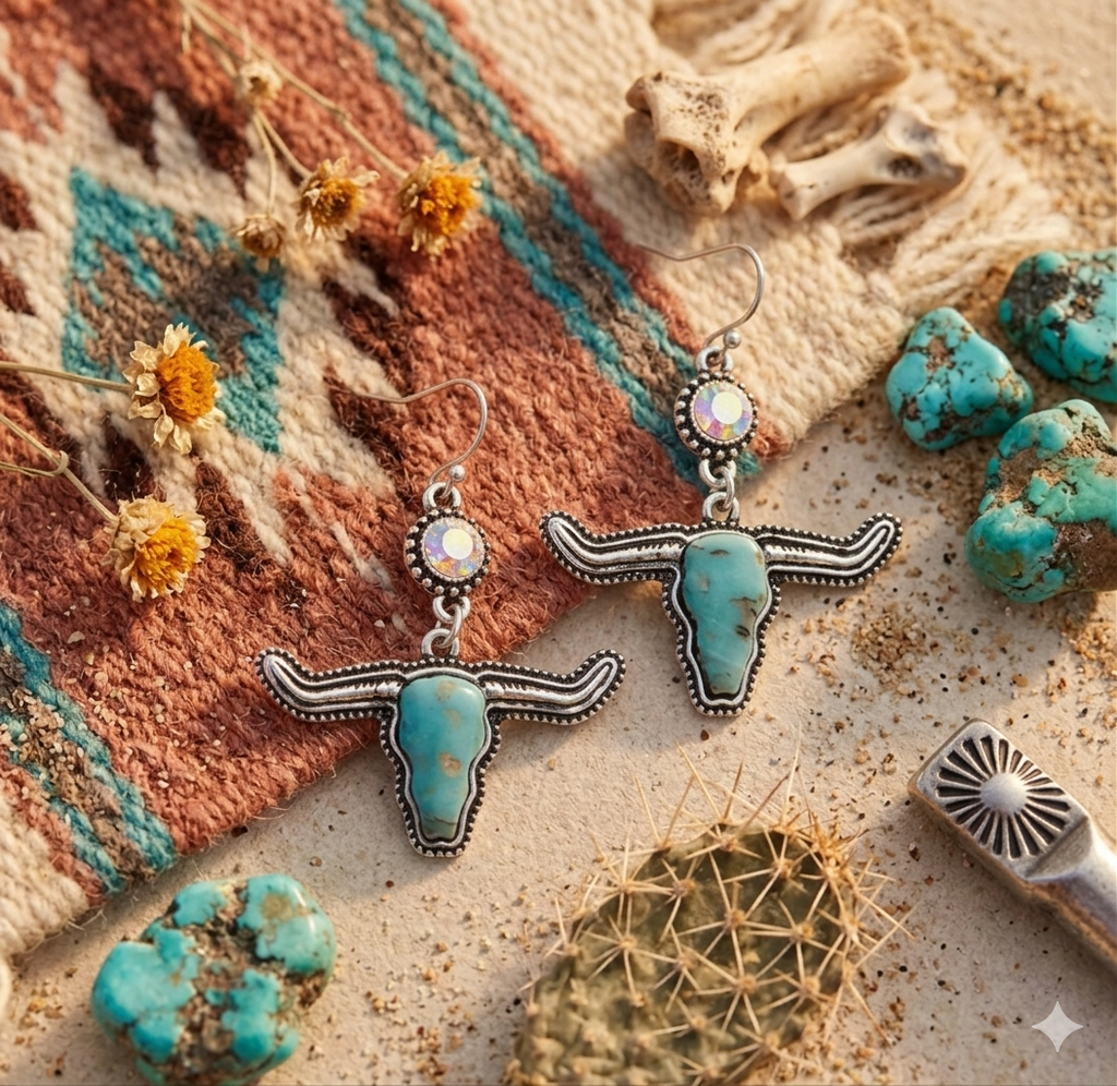 Western Spirit Horn Earrings