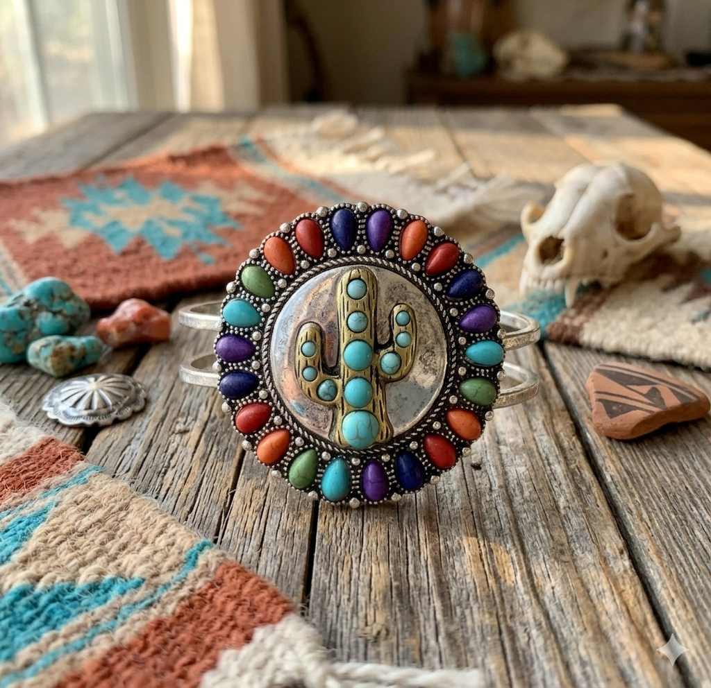 Mesa Cactus Hinge Cuff Bracelet