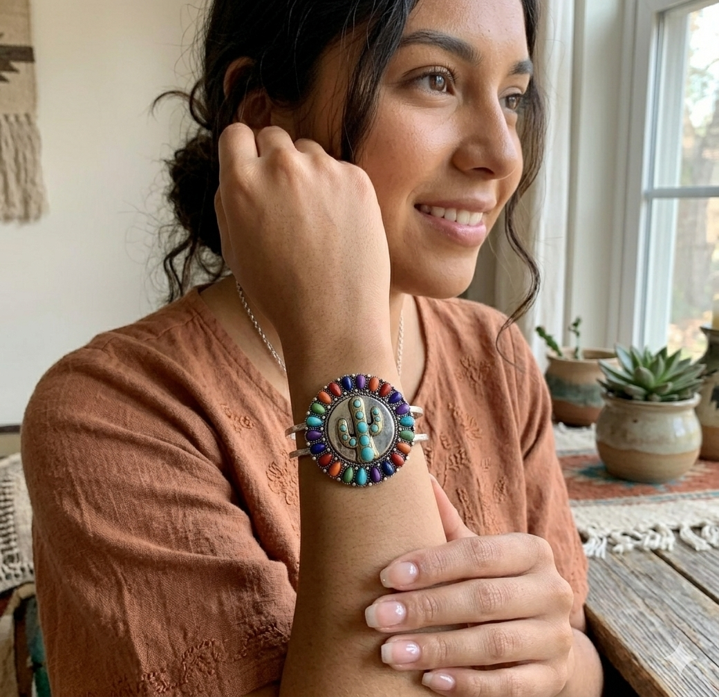 Mesa Cactus Hinge Cuff Bracelet